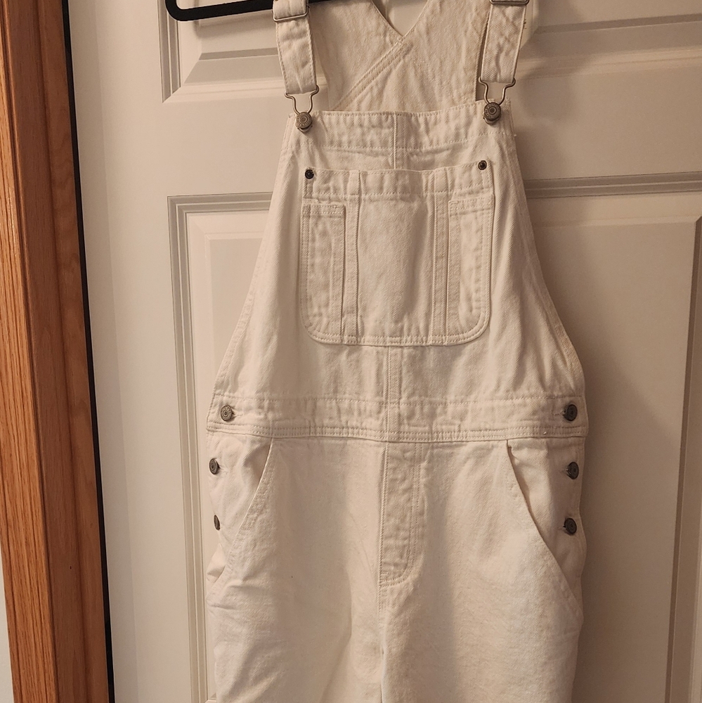 Old Navy Cream Baggy Wide Leg Overalls